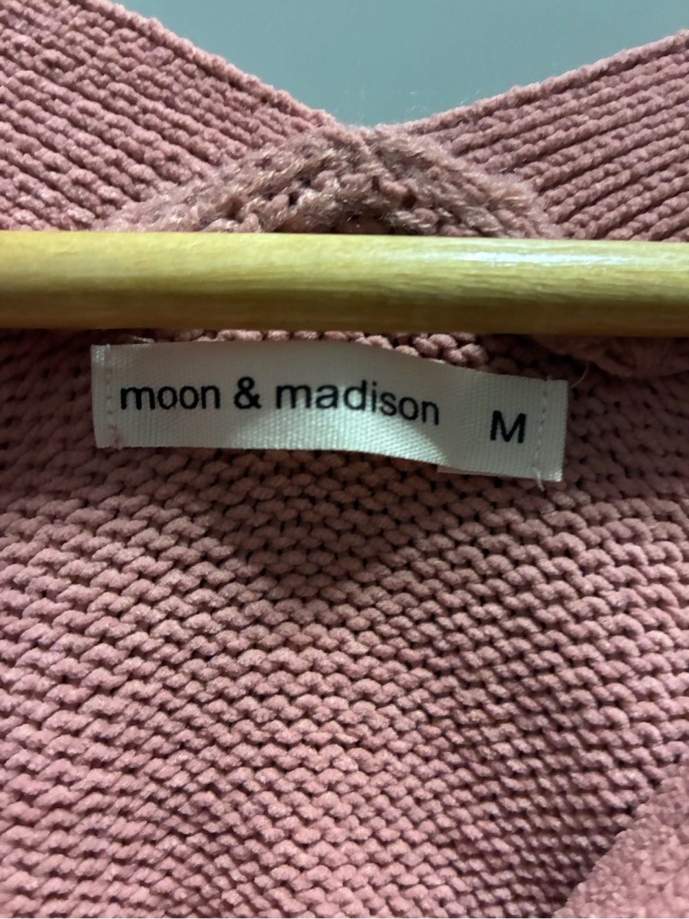 moon & madison Pink Cropped Button Cardigan Sweater - Picture 3 of 3